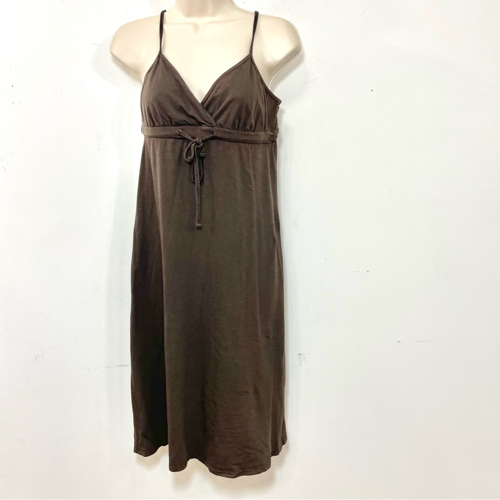 Standard James Perse cotton blend mini Dress empire waist brown size medium soft - Picture 1 of 8